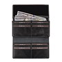 Zoozie Bags Pavia Cartera de Mujer Negra en Piel Auténtica Elegante y Sofisticada con Múltiples Compartimentos, L:19cm, An:2cm, Al:10cm